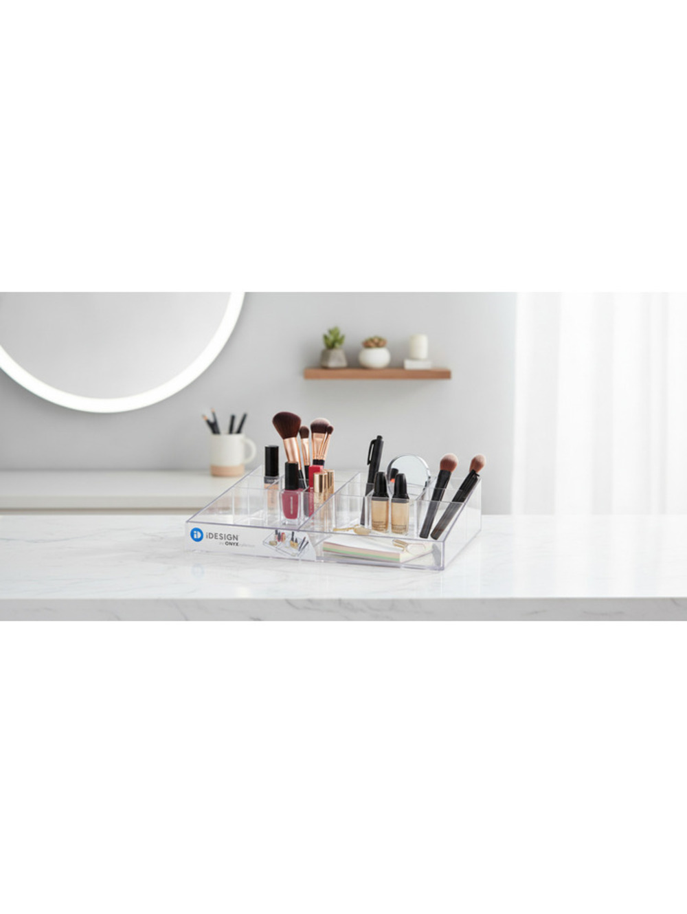 Makeup Organizer Clear Cosmetic iDesign 13 Compartment Countertop